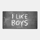 SlipperyJoe's I Like Boys 汚れた黒板の暗いテ デスクマット (正面)