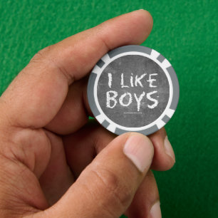 SlipperyJoe's I Like Boys 汚れた黒板の暗いテ ポーカーチップ