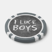 SlipperyJoe's I Like Boys 汚れた黒板の暗いテ ポーカーチップ (シングル)