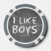 SlipperyJoe's I Like Boys 汚れた黒板の暗いテ ポーカーチップ (裏面)