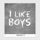 SlipperyJoe's I Like Boys 汚れた黒板の暗い色 シール (シート)