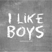 SlipperyJoe's I Like Boys 汚れた黒板の暗い色 シール (正面)