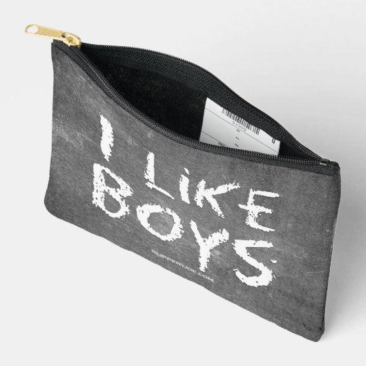 SlipperyJoe's I Like Boys 汚れた黒板 ダークテイスト アクセサリーポーチ (見開き)