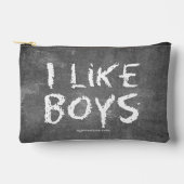 SlipperyJoe's I Like Boys 汚れた黒板 ダークテイスト アクセサリーポーチ (正面)