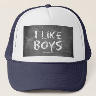SlipperyJoe's I Like Boys 汚れた黒板 ダークテイスト キャップ