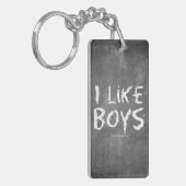 SlipperyJoe's I Like Boys 汚れた黒板 ダークテイスト キーホルダー (正面左)