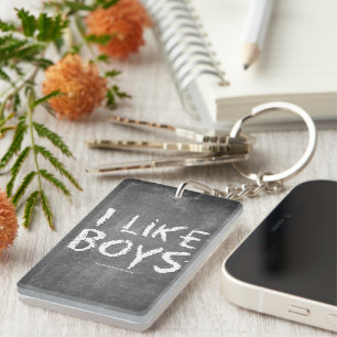 SlipperyJoe's I Like Boys 汚れた黒板 ダークテイスト キーホルダー