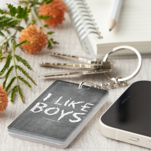 SlipperyJoe's I Like Boys 汚れた黒板 ダークテイスト キーホルダー (正面右)
