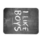 SlipperyJoe's I like Boys dirty Chalkboard'書 s マグネット (横)