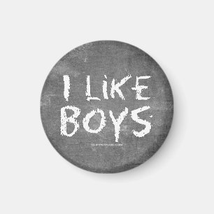 SlipperyJoe's I like Boys dirty Chalkboard'書 s マグネット