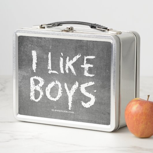 SlipperyJoe's I like Boys dirty Chalkboard'書 s メタルランチボックス (インサイチュ)