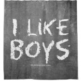 SlipperyJoe's I like boys dirty chalkboard 書's シャワーカーテン (正面)