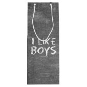 SlipperyJoe's I like boys dirty chalkboard 書's ワインギフトバッグ (裏面)