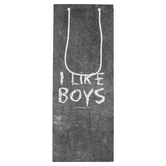 SlipperyJoe's I like boys dirty chalkboard 書's ワインギフトバッグ (正面)