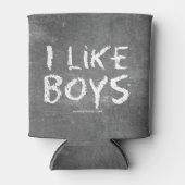 SlipperyJoe's I like boys dirty chalkboard 書's 缶クーラー (正面)