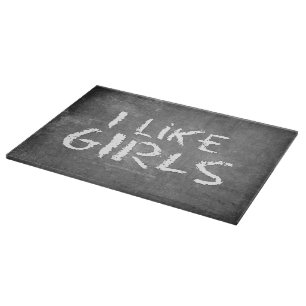 SlipperyJoe's I Like Girlsの汚れた黒板の暗い質感 カッティングボード