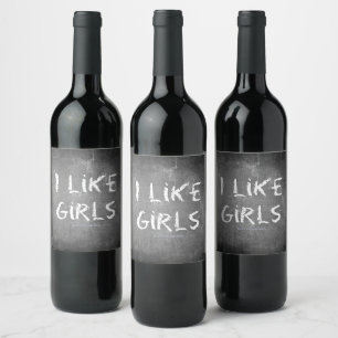 SlipperyJoe's I Like Girlsの汚れた黒板の暗い質感 ワインラベル
