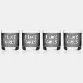 SlipperyJoe's I Like Girls 汚れた黒板の暗い ウイスキーグラス (正面)
