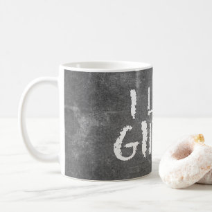 SlipperyJoe's I Like Girls 汚れた黒板の暗い コーヒーマグカップ