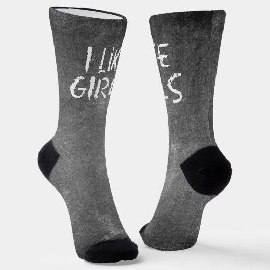 SlipperyJoe's I Like Girls 汚れた黒板の暗い ソックス (傾斜あり)