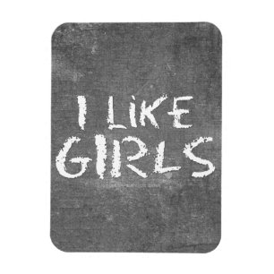 SlipperyJoe's I Like Girls 汚れた黒板の暗い マグネット