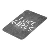 SlipperyJoe's I Like Girls 汚れた黒板の暗い マグネット (左側)