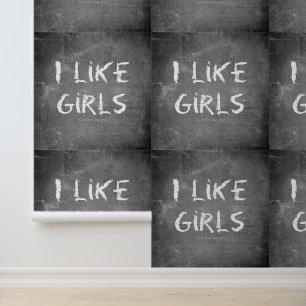 SlipperyJoe's I Like Girls 汚れた黒板の暗い 壁紙