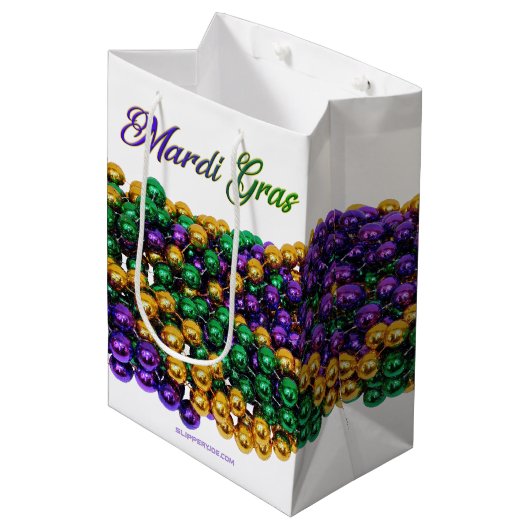SlipperyJoe's iconic Mardi Gras–themed image elega ミディアムペーパーバッグ (正面アングル)