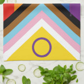 SlipperyJoe's Intersex Progressプライドフラグゲイgif キッチンタオル (折り畳み)