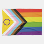 SlipperyJoe's Intersex Progressプライドフラグゲイgif キッチンタオル (横)