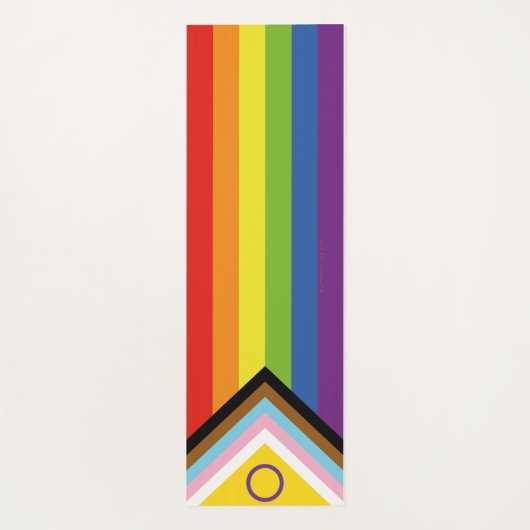 SlipperyJoe's Intersex Progressプライドフラグゲイgif ヨガマット (裏面)