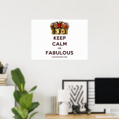 SlipperyJoe's keep calm fabulous crown jewels red  ポスター (ホームオフィス)