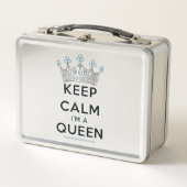 SlipperyJoe's Keep Calm Queen のロイヤルクラウンダイヤモンド メタルランチボックス (正面)