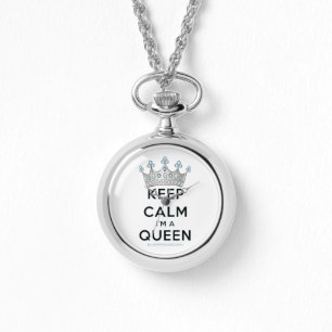 SlipperyJoe's Keep Calm Queen のロイヤルクラウンダイヤモンド 腕時計