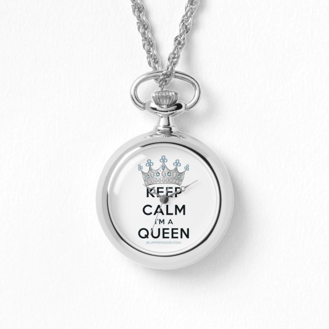SlipperyJoe's Keep Calm Queen のロイヤルクラウンダイヤモンド 腕時計 (正面)