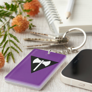 SlipperyJoe's Lesbianプライドフラグlabrysシンボルトリ キーホルダー