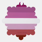 SlipperyJoe's Lesbianプライド国旗のフェミニン口紅 オーナメントカード (正面)