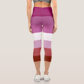 SlipperyJoe's Lesbianプライド国旗のフェミニン口紅 カプリレギンス (裏面)