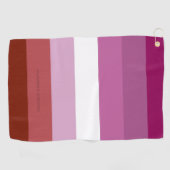 SlipperyJoe's Lesbianプライド国旗のフェミニン口紅 ゴルフタオル (横)