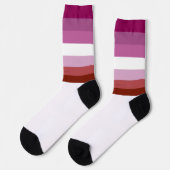 SlipperyJoe's Lesbianプライド国旗のフェミニン口紅 ソックス (左)