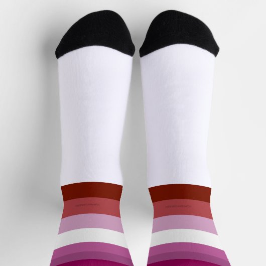 SlipperyJoe's Lesbianプライド国旗のフェミニン口紅 ソックス (上部)