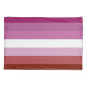 SlipperyJoe's Lesbianプライド国旗のフェミニン口紅 枕カバー (裏面)