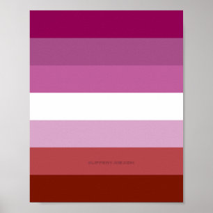SlipperyJoe's Lesbian Pride flag feminine Lipstick ポスター