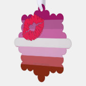 SlipperyJoe's Lipstick Lesbianプライドフラグゲイギフト オーナメントカード (左)