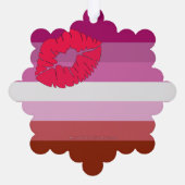 SlipperyJoe's Lipstick Lesbianプライドフラグゲイギフト オーナメントカード (裏面)
