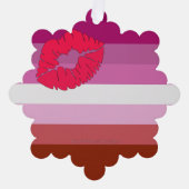 SlipperyJoe's Lipstick Lesbianプライドフラグゲイギフト オーナメントカード (正面)
