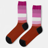 SlipperyJoe's Lipstick Lesbianプライドフラグゲイギフト ソックス (左)