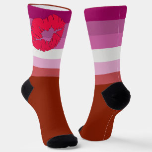 SlipperyJoe's Lipstick Lesbianプライドフラグゲイギフト ソックス