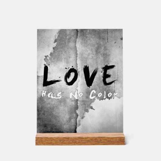 SlipperyJoe's Loveは色のないことわざ白黒 アクリルサイン (正面)