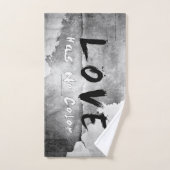 SlipperyJoe's Loveは色のないことわざ白黒 バスタオルセット (ハンドタオル)